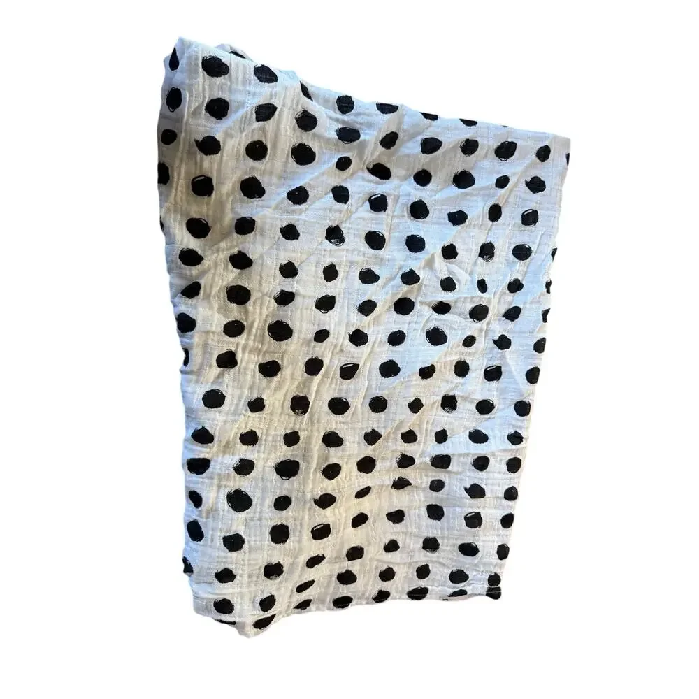 Aden + Anais polka‎ dot print white and black large muslin swaddle infant